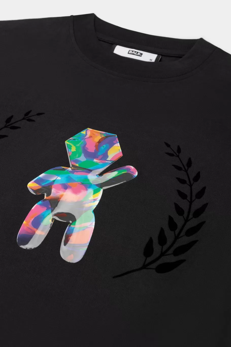 BALR. T-Shirts | Joey Box Holographic Crest T-Shirt Jet Black