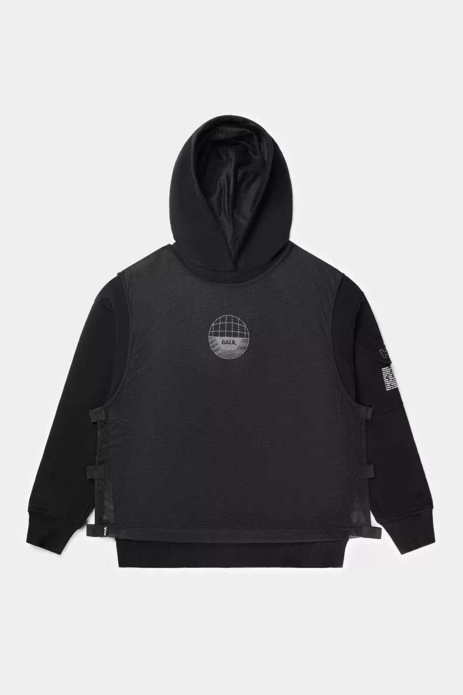 BALR. Hoodies | Joey Box Mesh H2S Hoodie Jet Black