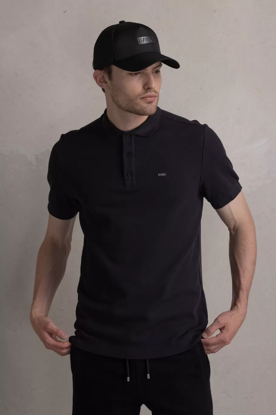 BALR. Polos | Olaf Straight Metal Brand Polo Jet Black