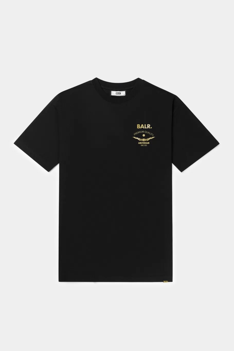 BALR. T-Shirts | Sebastian Slim Gold Emblem T-Shirt Jet Black